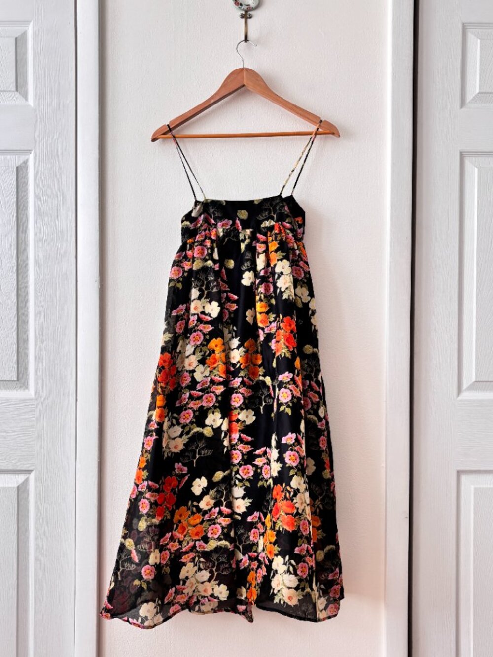 Autumn Adeigbo Hattie Empire Silk Floral Organza Midi Dress - Picture 6 of 7